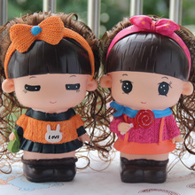 Fashion Large female doll cartoon piggy bank girl money box  birthday gift 2024 - buy cheap