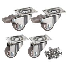 4 Pack 1 inch Low Profile Casters Wheels Soft Rubber Swivel Caster with 360 Degree Top Plate 100 lb Total Capacity for Set of 4 2024 - buy cheap