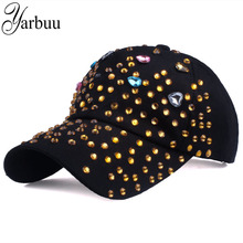 [YARBUU] new fashion brand baseball caps for women Lady diamond rhinestone peaked cap high quality snapback cap hat wholesale 2024 - buy cheap