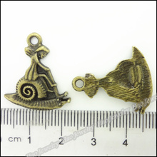 13pcs Vintage Antique bronze Girl riding a snail zinc alloy charms pendant DIY Bracelet Necklace metal jewelry accessories 2024 - buy cheap
