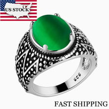 US STOCK Fashion Jewelry Antic Silver Color Red Stone Female Black Ring Green Gifts for Women Size 6 7 8 9 Birthday Gift Xmpj107 2024 - buy cheap