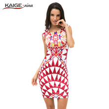 Sell Like Hot Cakes New Vestidos  Tropical Floral Print Sleeveless Sheath O-Neck Natural Knee-Length Dress Sexy Casual 2249a 2024 - buy cheap