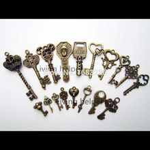 18x античный винтажный Старый вид Декор Скелет ключ подвеска бант брелоки в стиле стиля ювелирные изделия 9 2024 - купить недорого