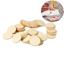 HobbyLane 50pcs Round Natural Blank Wood Pieces Slice for Wedding Hand Drawing Graffiti Crafts Ornaments 32mm 2024 - buy cheap