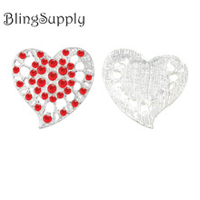 Envío Gratis 29mm Botón de corazón de diamantes de imitación para San Valentín 10 unids/lote (BTN-5430) 2024 - compra barato