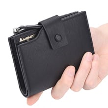 Top 2020 Vintage Men Leather Brand Luxury Wallet Short Slim Male Purses Money Clip Credit Card Dollar Price Portomonee Carteria 2024 - buy cheap