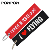 1 PC Remove Before Flight Key Chain 1PC I Love Flying Chain for car Key Fob Tag Key Chain for Aviation Gifts Embroidery Keychain 2024 - buy cheap