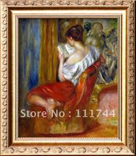 Pierre Auguste Renoir-retrato de mujer para leer, pintura moderna, lienzo, 100%, hecho a mano, alta calidad, Envío Gratis 2024 - compra barato