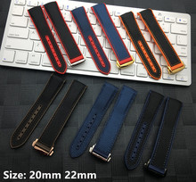 20mm 22mm Rubber Bracelets fabric Nylon Watch band Perfert For Omega strap Seamaster 300 Speedmaster 8900 Planet Ocean watchband 2024 - buy cheap