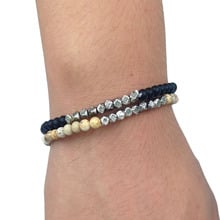 Sn0125 conjunto de pulseiras tendência verão, bracelete feminino quadrado mala com contas de onix preta 2024 - compre barato