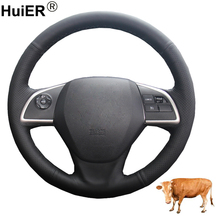 Cobertura manual para volante de carro, capa de couro de vaca para mitsubishi outlander 2013-2018 mirage 2013 asx 2016-2018 l200 2015 2014 2024 - compre barato