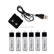 6Pcs 3.7V 200MaH New Version Lipo Battery + 1 Set Charger With USB Cable For WLtoys V911 V911-1 V911-2 2.4G 4Ch RC Helicopter 2024 - buy cheap