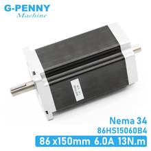 NEMA 34 CNC stepper motor 86X150mm double shaft 13 N.m 6A cnc stepping motor 1700Oz-in for CNC engraving machine 3D printer! 2024 - buy cheap