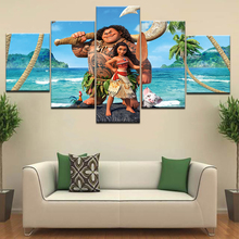 5Piece Canvas Print Moana Painting Movie Poster Brave Maui Moana Wall Frame Pictures For Kids Room Decoration Wall Art Painting 2024 - buy cheap