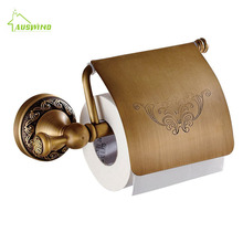 European Antique Toilet Paper Holders Brass Carved Toilet Paper Holder Gold Pvd Ti Flower Bathroom Accessories Products 2024 - buy cheap