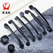KAK American Style Black Cabinet Handles Aluminum Alloy Kitchen Cupboard Pulls Drawer Knobs Fashion Furniture Handle Hardware 2024 - buy cheap