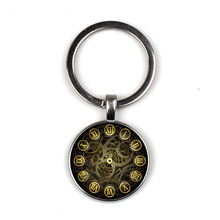 Steam Punk Clock Photo Glass Key Chain Punk KeyChain Men's Women's Fashion Bag Car Key chain Ring Holder Charms 2024 - buy cheap