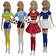 NK  Newest Hot Sale Doll Fashion Football Suit Female Football Player For Barbie Doll Clothes + Pants + Socks Accessories JJ 2024 - buy cheap