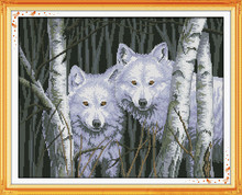 Волки в лесу счетный крест-строчка 11CT напечатанный ручной работы набор крестиков животные наборы крестиков вышивка рукоделие 2024 - купить недорого
