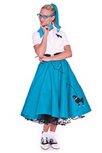 Adult 4 Piece Poodle Adult Women Retro Skirt Costume Set Halloween Cosplay 2024 - buy cheap