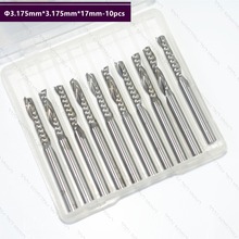 3.175mm*17mm-10pcs,CNC machine solid carbide tungsten end mill,woodworking milling cutter,1 Flute end mill,PVC,MDF,acrylic,wood 2024 - buy cheap
