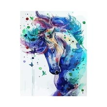 Картина по номерам DIY Прямая поставка 40x50 50x65 см цветная лошадь синяя животное холст свадебное украшение искусство картина подарок 2024 - купить недорого