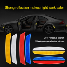 Reflective Sticker for Car Door Safety Warning Mark on Wheel Eyebrow Auto Exterior Accessories Night Driving Warning Stickers 2024 - buy cheap