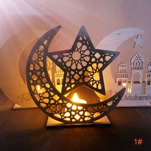 Colgante de madera EID Mubarak Ramadán, decoración para el hogar, fiesta islámica musulmana, Kareem Ramadán y Eid, decoración Eid AL Adha 2024 - compra barato