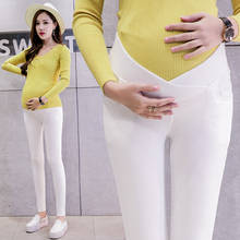 Осенние модные Леггинсы для беременных с заниженной талией, эластичные хлопковые облегающие брюки, Одежда для беременных женщин 2024 - купить недорого