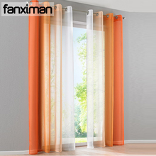 2pcs /pack Gradient Color White Sheer Curtains Voile Tulle Window Screening Curtains Drapes for Living Room Bedroom Balcony 2024 - buy cheap