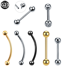 50pcs/lot 14G 16G G23 Titanium Tongue Ring Barbells Ear Piercing Transverse Lobe Nipple Shield Cartilage Earrings Body Piercings 2024 - buy cheap