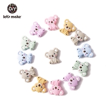 Let's make 10pcs 26mm*27mm Silicone Beads Food Grade Baby Teething Mini Koala Animal Shape DIY Pacifier Clips Chain Baby Teether 2024 - buy cheap