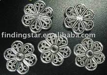FREE SHIPPING 210pcs Tibetan silver plt filigree flat flower links A65 2022 - купить недорого