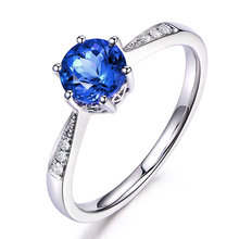 1.2 Carat Tanzanite Ring Round fire VS grade special offer Fine Jewelry Natural Diamond Ring Blue Color 18k Sri Lanka 2024 - buy cheap