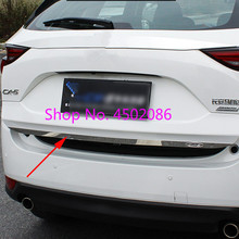 Bagageira porta traseira inferior capa moldagem guarnição de aço inoxidável porta traseira guarnição para mazda cx-5 2017 2018 estilo do carro 2024 - compre barato