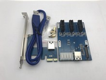 NEW blue PCIe 1 to 3 PCI express 1X slots Riser Card Mini ITX to external 3 PCI-e slot adapter PCIe Port Multiplier Card 2024 - buy cheap
