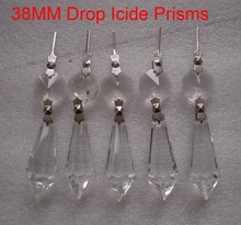 10pcs /lot 38mm crystal u-drop prism  with 14mm octagon beads  crystal glass chandelier parts 2024 - buy cheap