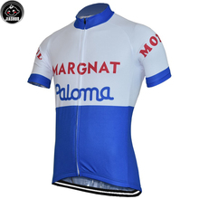 BLUE WHITE Classical Retro NEW pro Bike Team Cycling Jersey Breathable Customized JIASHUO 2024 - buy cheap