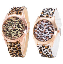 Кварцевые аналоговые наручные часы силиконовые гелевые женские и мужские часы унисекс для пары Geneva Leopard Модный браслет Прямая поставка F428 2024 - купить недорого