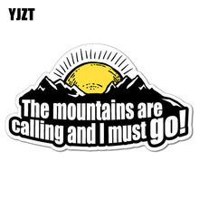 YJZT 15.2CM*8.2CM  Mountains Are Calling Outdoor Adventure PVC Motorcycle Car Sticker 11-00326 2024 - buy cheap