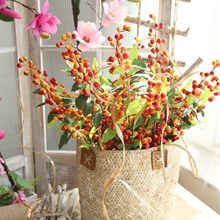Искусственный цветок, Рождественская ягодная фасоль, искусственный цветок для дома, Рождественское украшение, украшение для свадебной вечеринки 2024 - купить недорого