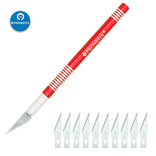 Wood Paper Cutter Metal Scalpel Knife Tools Kit Engraving Craft knives + 10pcs Blades Mobile Phone PCB DIY Repair Hand Tools 2024 - buy cheap