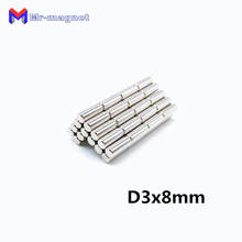 50pcs 3 x 8 mm magnet Mini Strong Round Cylinder Neodymium Magnets D3*8 3x8 N35 Disc Rare Earth Manget 3*8mm Dia.3x8 3*8 3x8mm 2024 - buy cheap