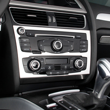 Moldura de cd para console central, acessório decorativo em aço inoxidável prateado para o interior do carro audi q5 2010 a 2016 2024 - compre barato