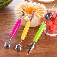 Cuchillo de doble cabeza para Hacer bolas de fruta, cuchara de helado 2 en 1 para fruta, Kiwi, Waterlemon 2024 - compra barato