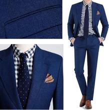 Lo último en trajes de hombre de palacio azul hechos a medida Terno trajes de boda para hombre esmoquin de novio para hombre traje de novio (chaqueta + pantalón + corbata) 2024 - compra barato