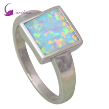 New 2021 Women's Rings White Fire Opal Ring Silver Color Gift Silver Ring Size 5 6 7 8 9 10 R541 2024 - buy cheap