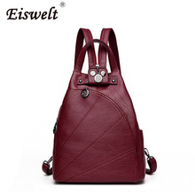 Dropshipping Women Backpacks Hot Sale Fashion Causal Bags High Quality Bead Female Shoulder Bag PU Leather Backpacks for Girls 2024 - buy cheap