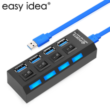 Mini USB 3.0 Hub 4 Ports 5Gbps High Speed Hub USB Portable USB Hub With On/Off Switch USB Splitter Adapter Cable For PC Laptop 2024 - buy cheap