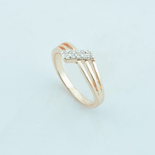 Fashion Jewelry Women 585 Rose Gold Color One Row Crystal Rings 2024 - buy cheap